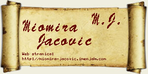 Miomira Jačović vizit kartica
